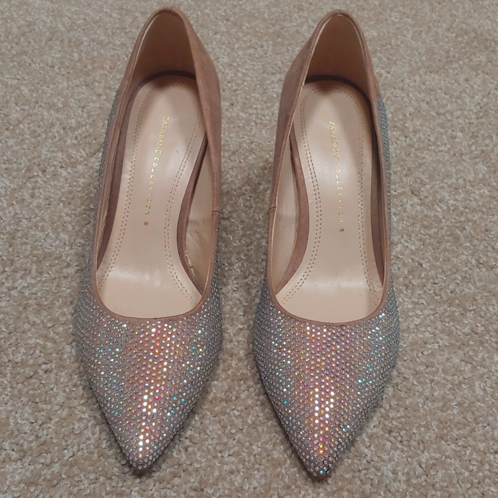 Zara heels with rhinestone